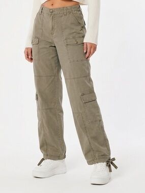 Altar’d State Green Cargo Pants Size 28 Cotton Stretch Utility Straight Leg